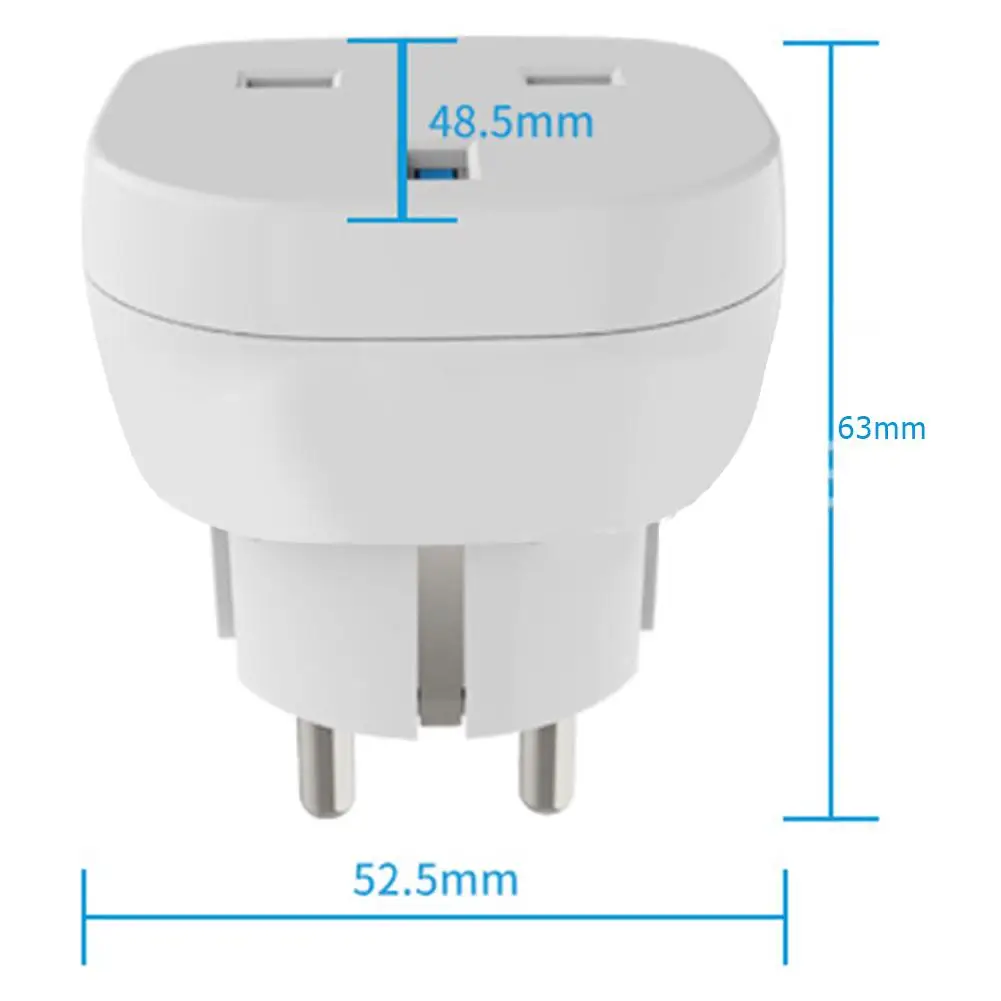 Power Socket Conversion PlugEU turn UK 3 Hole Brass H65 10A/250V 2000W Travel Charger Converter for Business White | Электроника