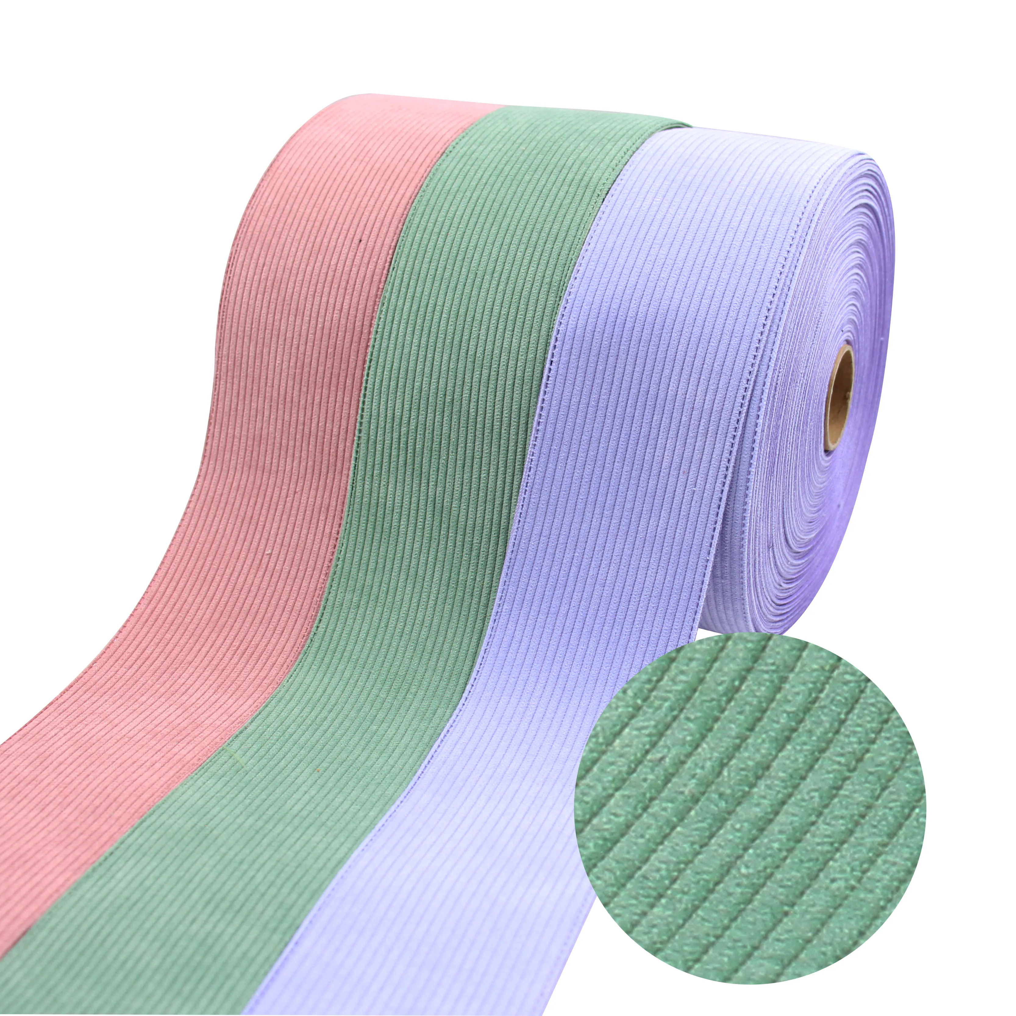 

Q&N 3inch 75mm Stripe Corduroy Ribbon Velvet Fabric Layering DIY Webbing Craft Hair Accessories DIY Hair Bow Decoration Material