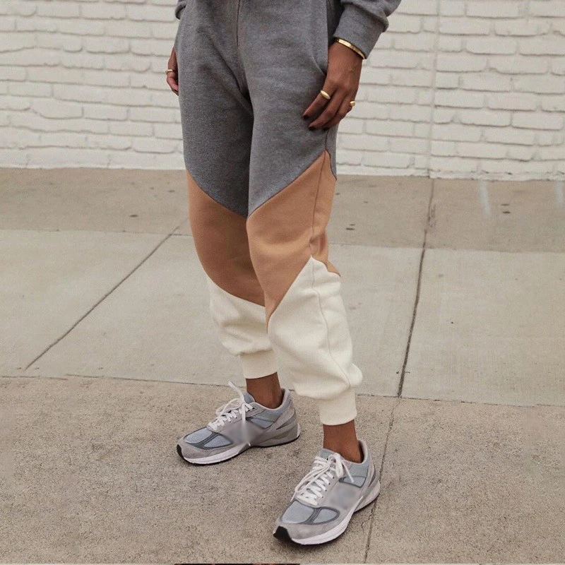 Женский Повседневный флисовый комплект из двух предметов в полоску 2021 лоскутный