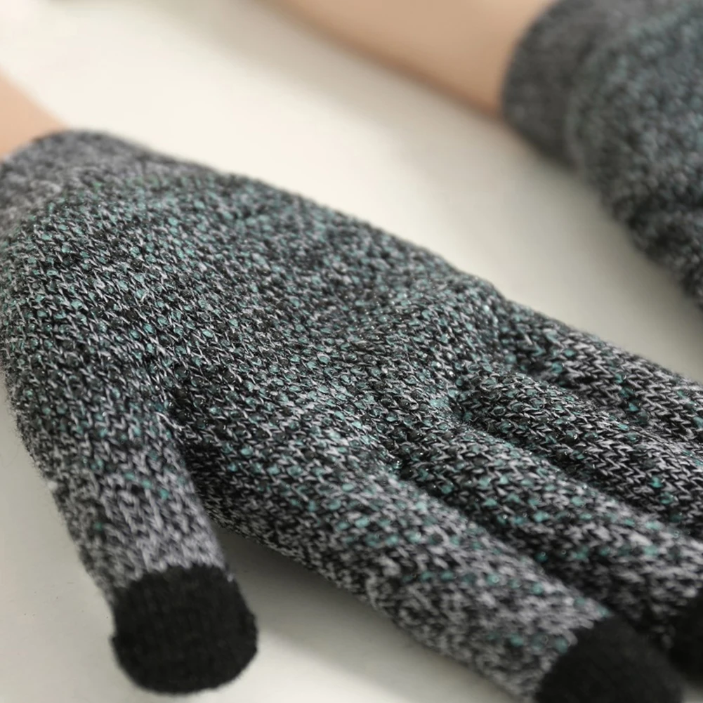 

Fashion 1 Pair Winter Anti-skid Warm Touch Screen Full Finger Knitted Unisex Gloves Better Warm Winter Men Gloves Full Finger