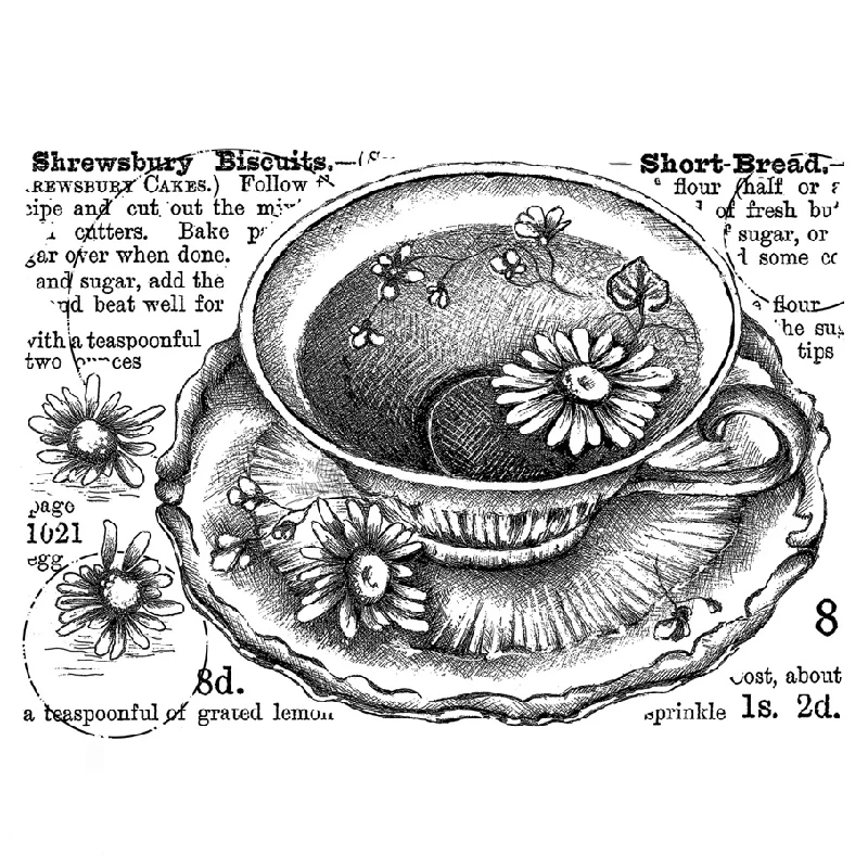 

2021 New Coffee Short Bread Pattern Clear Stamps Set For DIY Craft Making Word Greeting Card Scrapbooking No Metal Cutting Dies