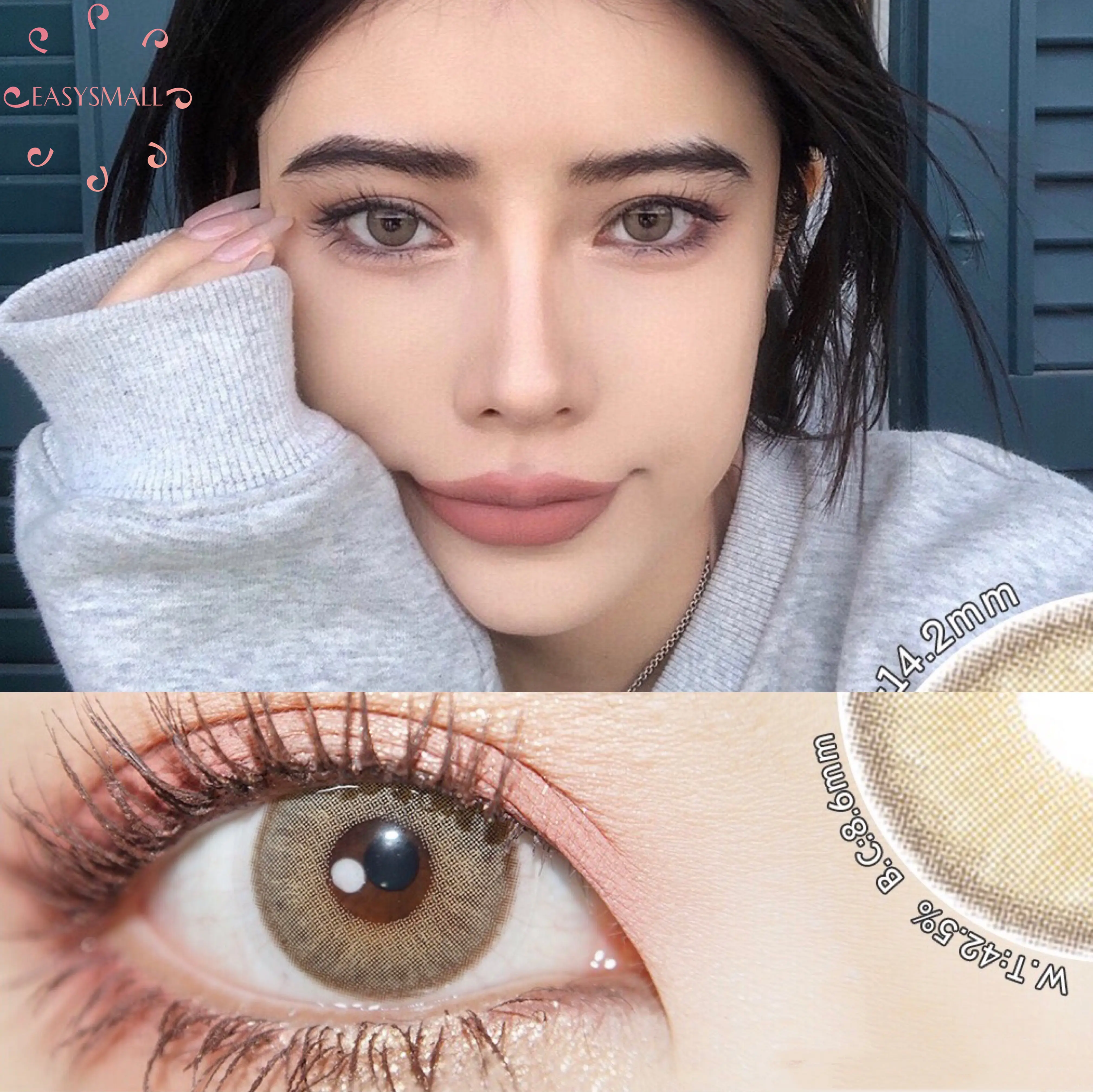 easysmall dubai gray yearly unique colored contact lenses for eyes small beautiful pupil contact lens myopia prescription free global shipping