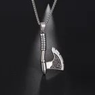 Мой форма Nordic Viking топор кулон подойдет в качестве подарка как для мужчин, так и для женщин из нержавеющей стали Серебристый Цвет религиозные старинные ювелирные изделия, ожерелье, подарок