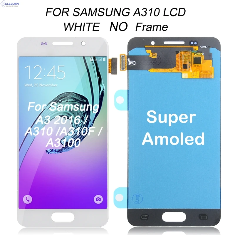Catteny продвижение A310 ЖК-дисплей для samsung Galaxy A3 ЖК-дисплей с кодирующий преобразователь сенсорного экрана в сборе A310F дисплей с рамкой - Цвет: Super Amoled White