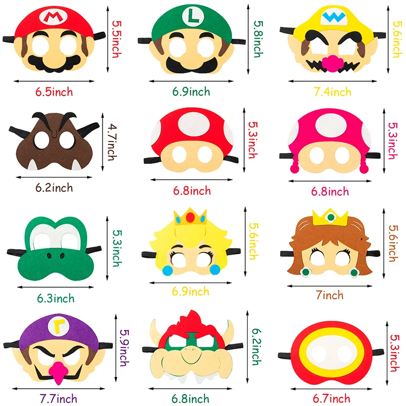 12 шт. маска для вечевечерние в стиле Super Mario Bros | Багаж и сумки