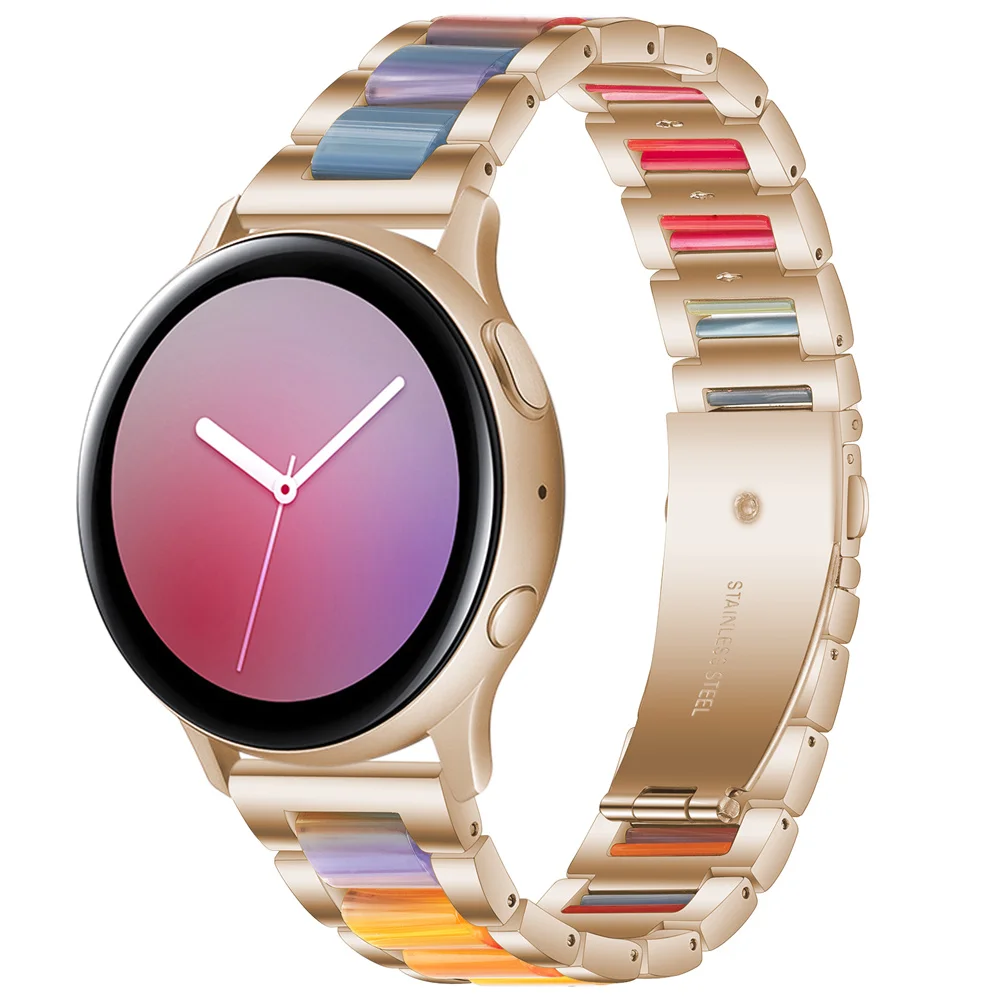 20mm 22mm Metal+Resin Strap for Samsung Galaxy Watch 5 Pro 4 3 Classic Band 40mm 44mm 42mm 46mm 45mm Active 2 Alloy Bracelet