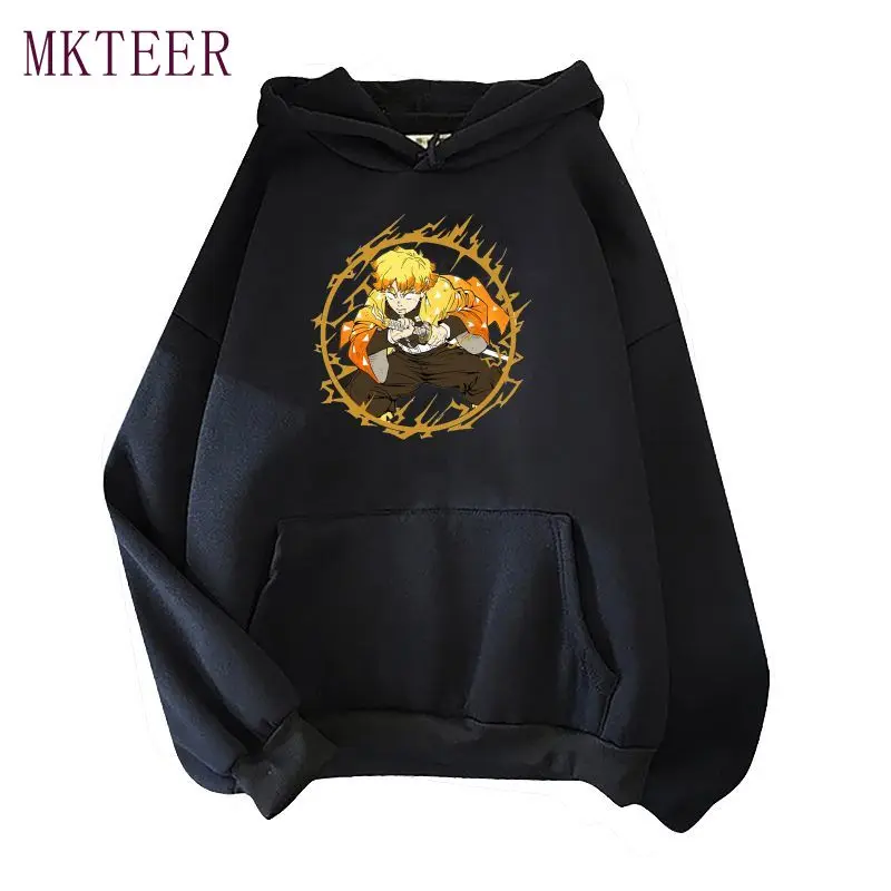 

Demon Slayer Kimetsu No Yaiba Print Autumn Hooded Sweatshirts Fashion Men Casual Black Loose Streetwear Oversized Hoodie Unisex