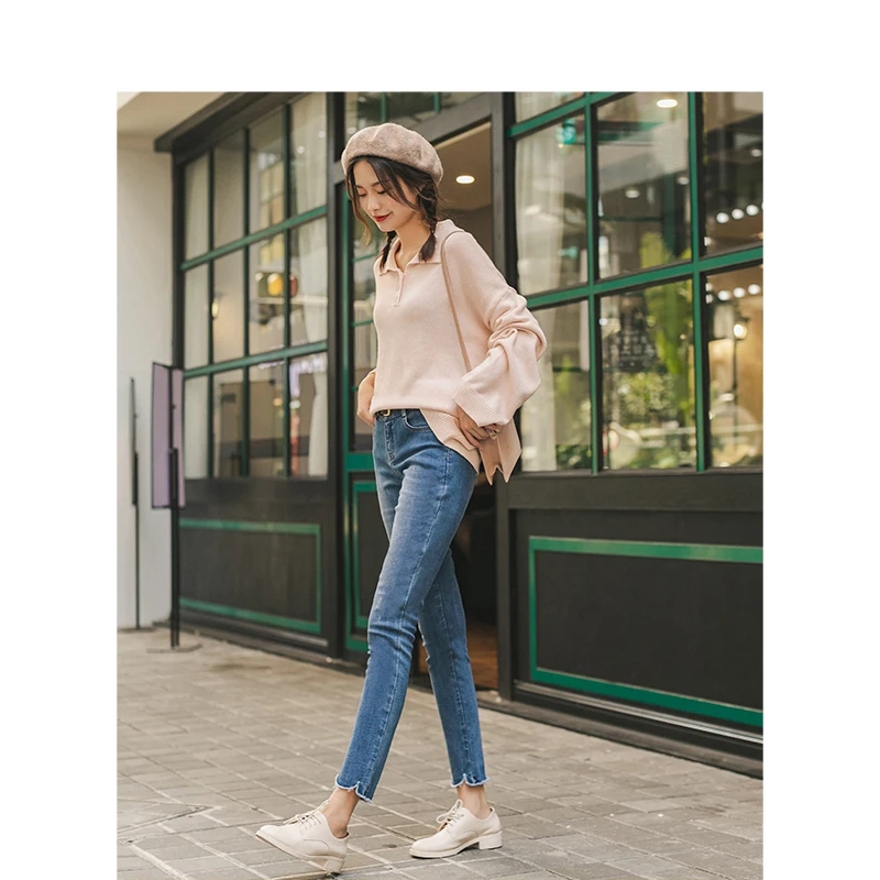 INMAN 2019 Зима Новое поступление вышивка Необычные тонкие женские длинные джинсы |