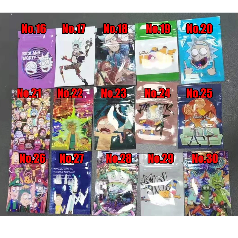 

NEW 100 Pcs Cartoon 6*8 CM Zip Lock Pouches Plastic Bag Aluminum Mylar Candy 3.5G 1G Bags Custom LOGO Package Pouch