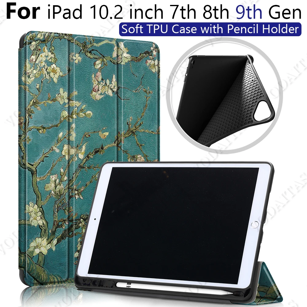 

Case For iPad 10.2 inch 2021 2020 2019 Case Smart Cover With Pencil Holder iPad 9 10.2 inch 9th 8th 7th Generation A2603 case
