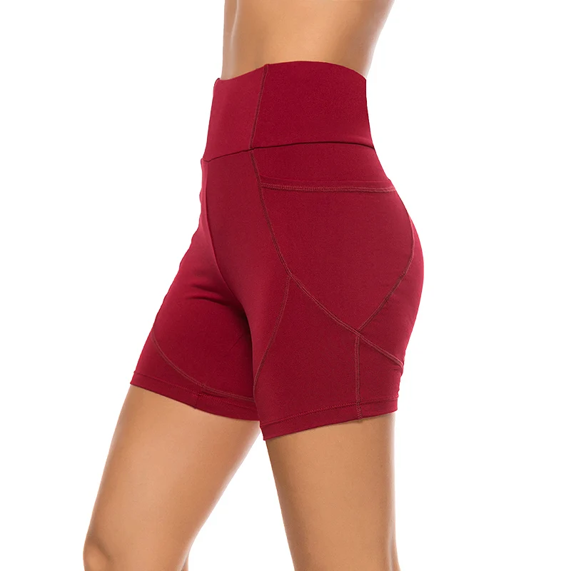 

2019 New Fashion Patchwork Female Skinny Casual Women Leggings Solid Color Pockets High Waist Short