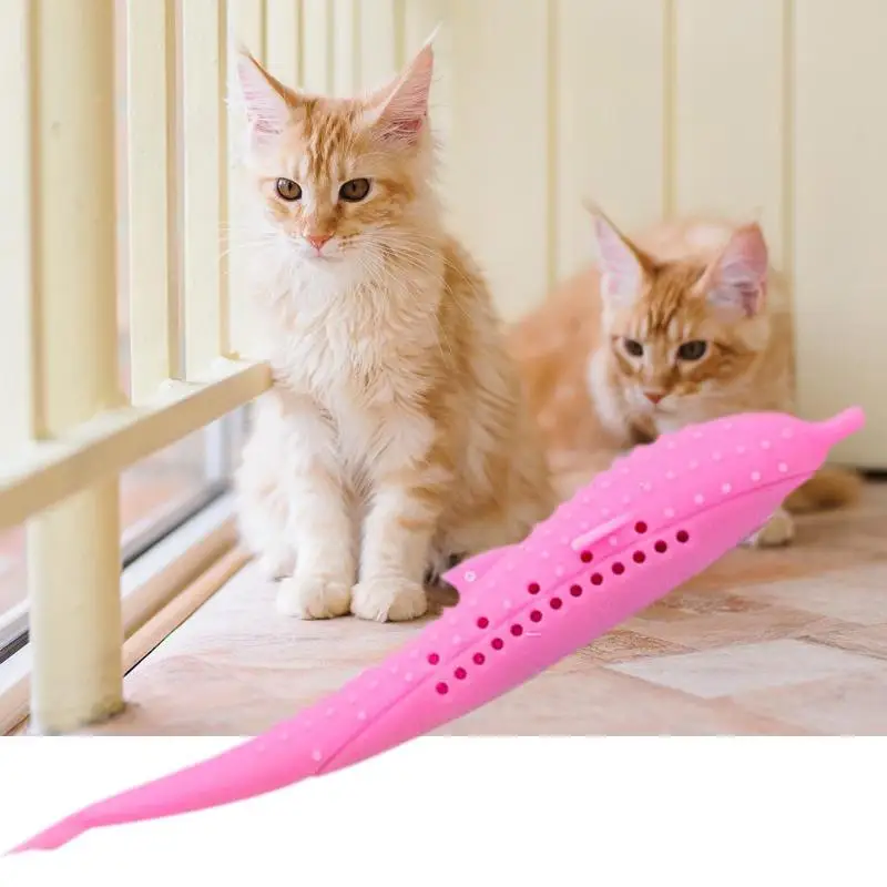 Silicone Cat Mint Fish Toy Catnip Pet Teeth Cleaning Toothbrush Molar Stick for Kitten | Дом и сад