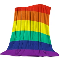 flannel blankets colorful stripe pride rainbow blanket cushion warm throws on sofa bed home bedspread travel fleece blanket
