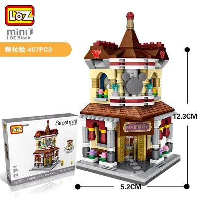 LOZ Mini Street View City строительные блоки DIY сборка Обучающие кирпичи 3D архитектура модели магазин детский подарок рождественские игрушки - Цвет: Shopping store box