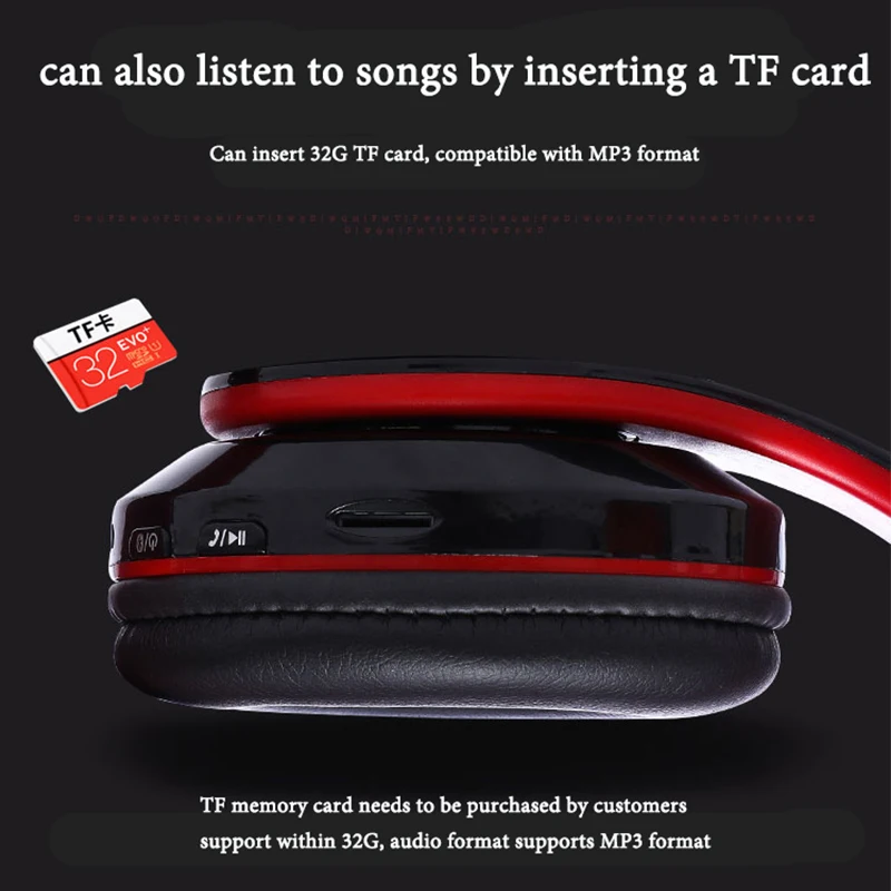 Складные Bluetooth наушники портативные стерео дыхательный светильник Поддержка TF