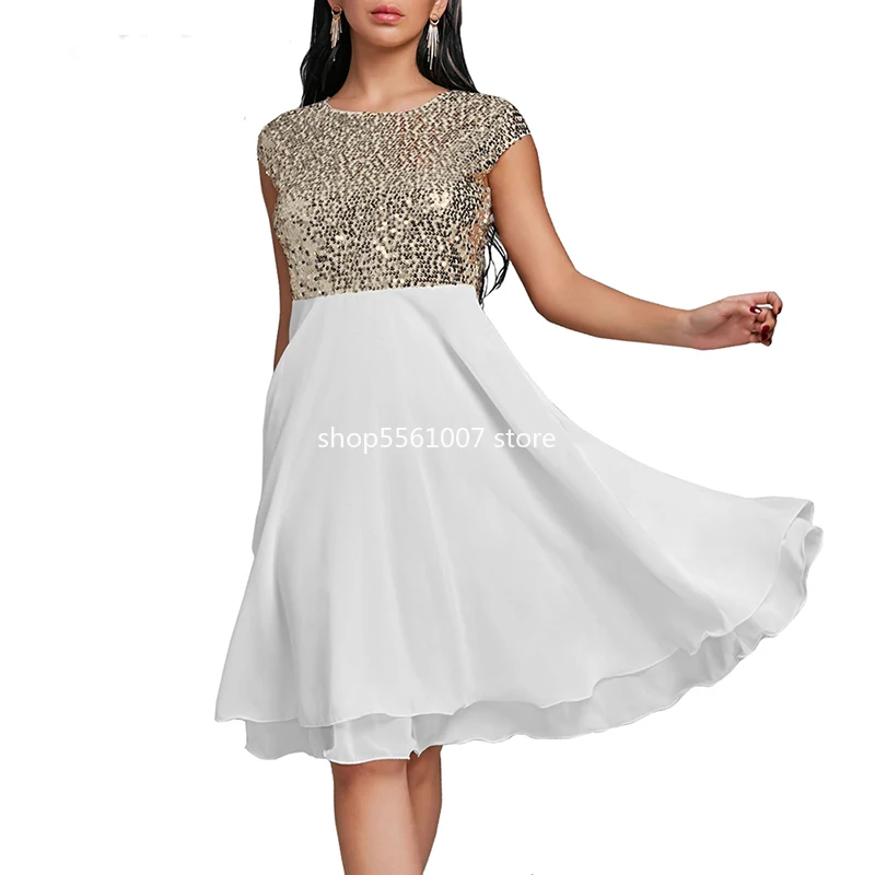 Женское летнее платье 2020 элегантные пикантные туфли с пайетками вечерние