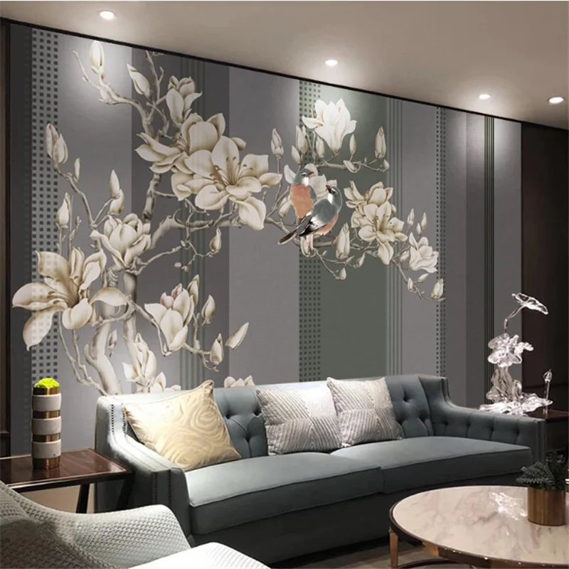 

wellyu Custom wallpaper 3d modern beautiful dark rich and luxurious sofa TV background living room bedroom background wallpaper