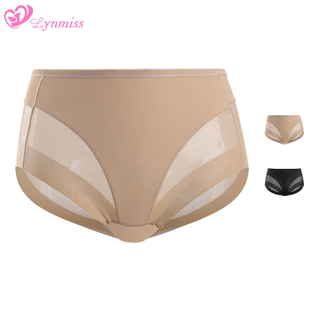 

Lynmiss Women Sexy Lingerie Transparent Mesh Panties Female Mid Waist Underwear Women Waistband Abdomen Comfortable Briefs