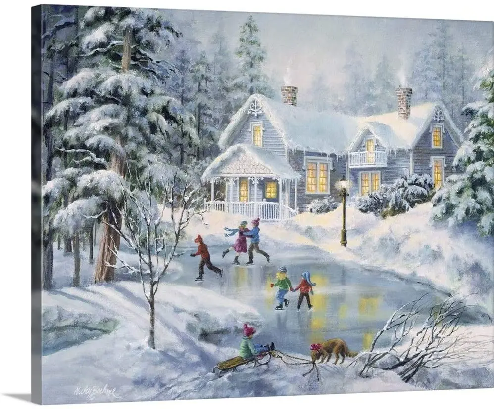 

A Fine Winter's Eve Canvas Wall Art Print, Artwork