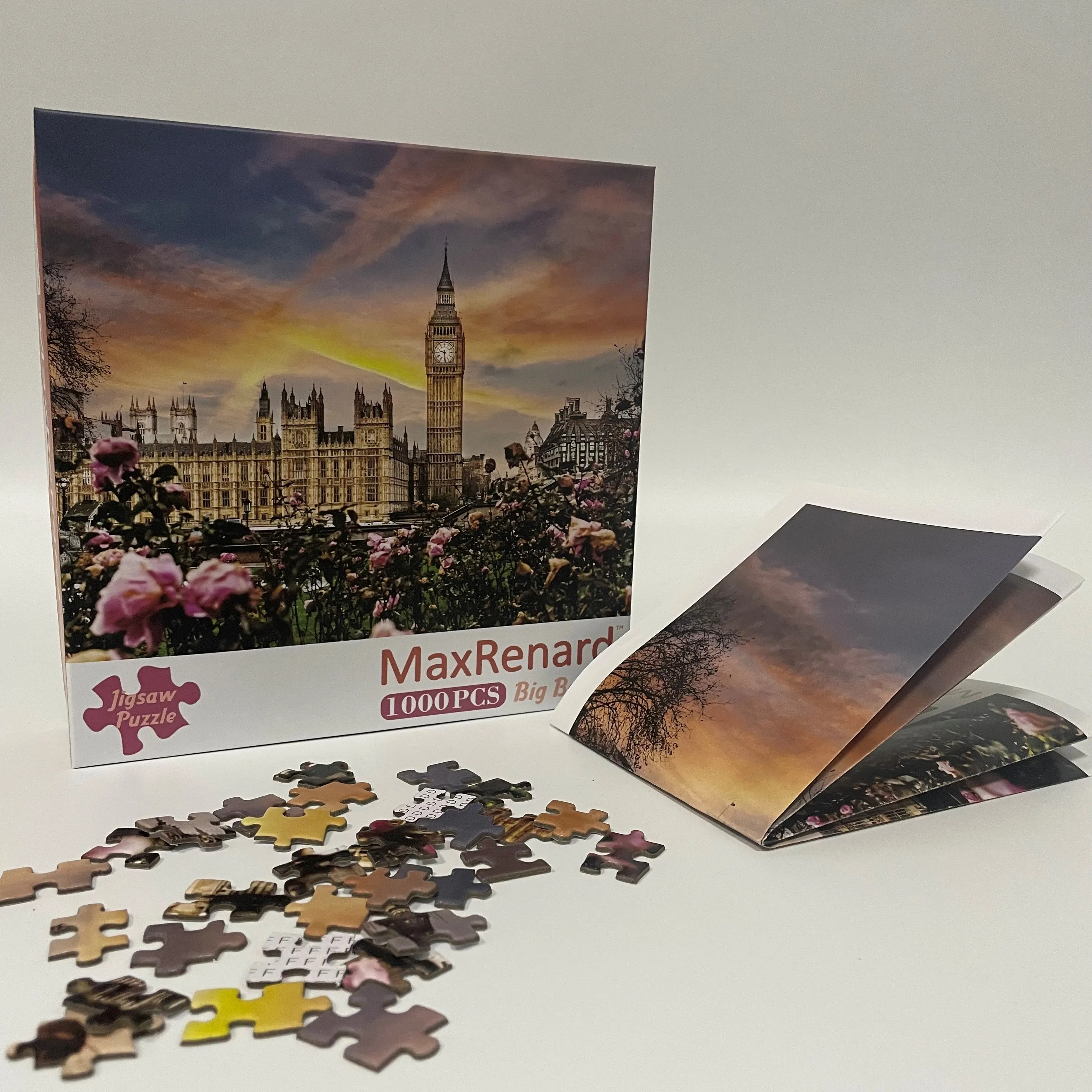 

MaxRenard 1000 Pieces Thick Jigsaw Puzzles Big Ben Gloss Printing Paper Puzzle 50*70cm High Quality Christmas Gift DIYDecoration