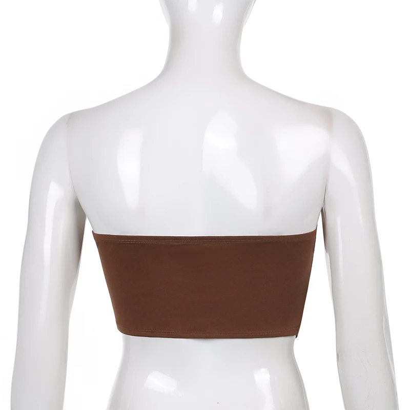 

Sexy Cut Out Strapless Summer Y2k Crop Women's Tube Top For Girls Fashion 2021Chic Backelss Casaul Tee Corset Shirt Streetwear