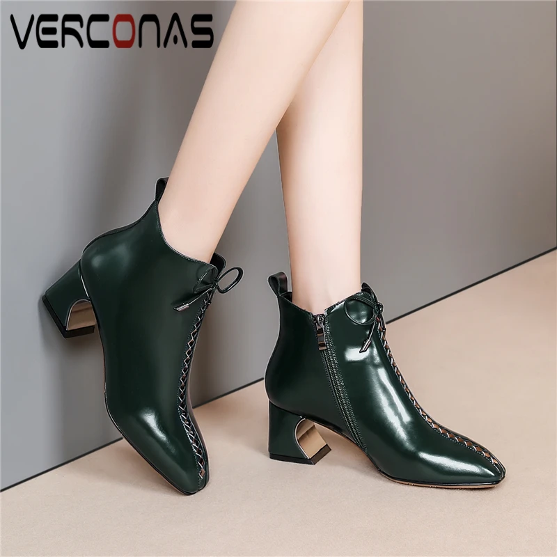 VERCONAS Элегантная Дамская офисная обувь ботильоны для женщин Сезон осень зима