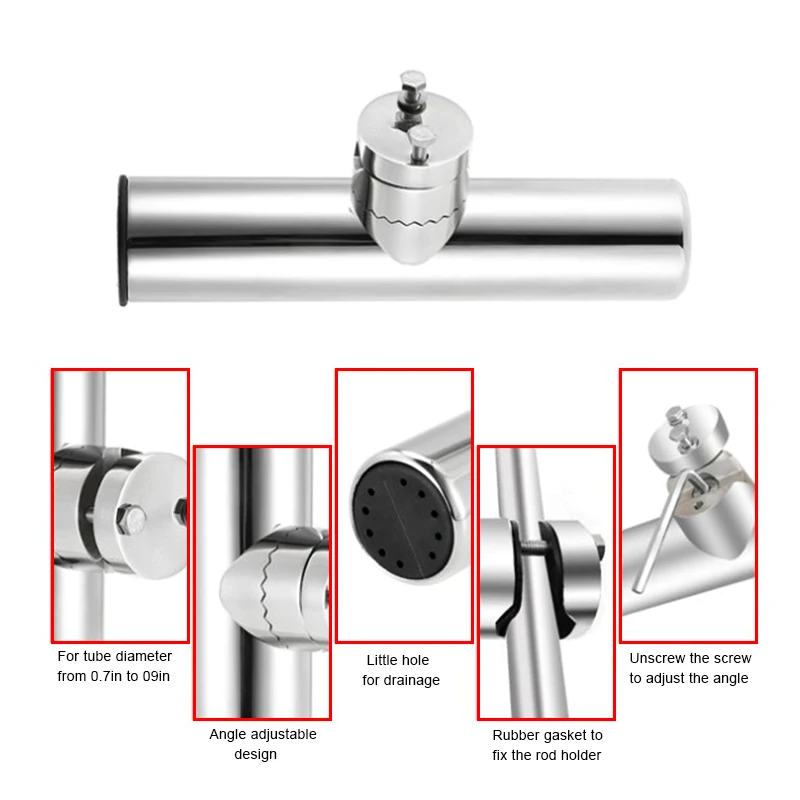 Кронштейн для удочки из нержавеющей стали 316 кронштейн с зажимом от 3/4 до 1 1/4 дюйма