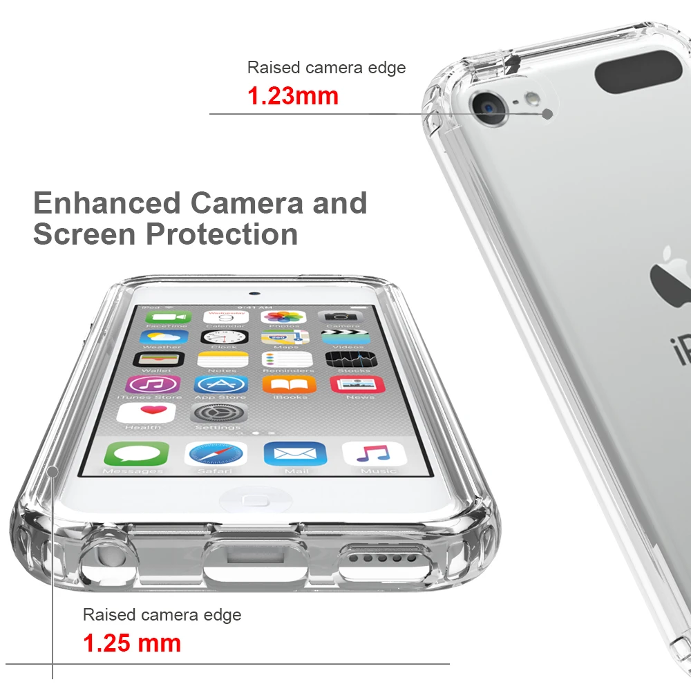 Чехол-бампер для iPod Touch 5 6 7 Touch7 Touch6 силикон поликарбонат + ТПУ полностью гибридный