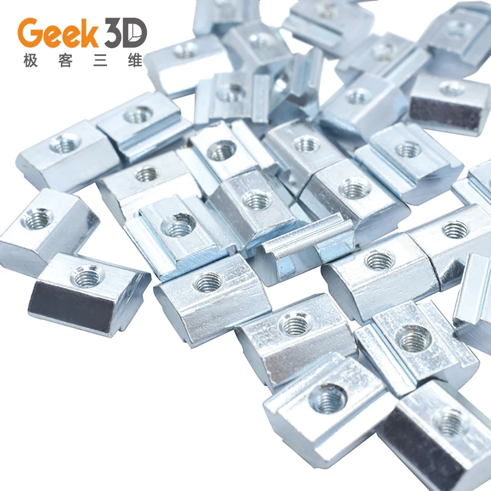 

10/20pcs M3 M4 M5T Zinc Plate Coated Block T Sliding Nut for Aluminum Profile 2020 Aluminum Profile Slot 6 Connector Parts
