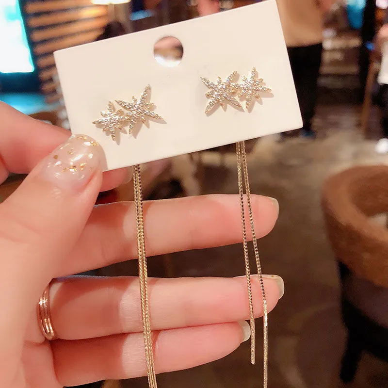 

Vintage Gold Color Bar Long Thread Tassel Drop Earrings for Women Glossy Arc Geometric Korean Fashion Jewelry Dropshipping 2021