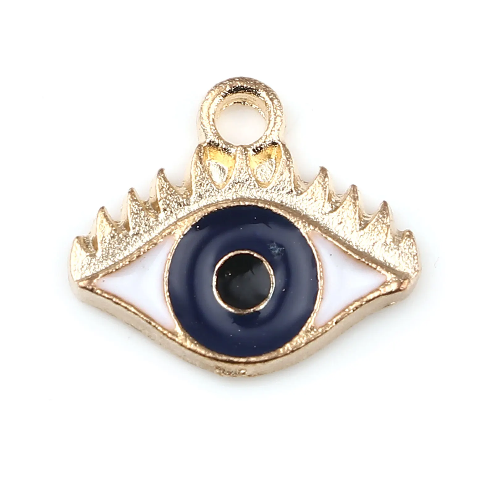 

DoreenBeads Charms Gold Color Metal Eye Enamel Pendants Punk Style Women Handmade DIY Making Earring Jewelry 13mm x 12mm,10PCs