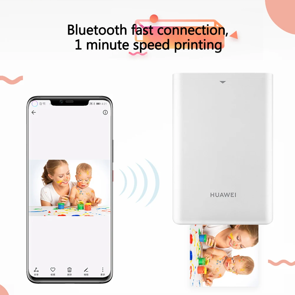 Оригинальный Портативный фотопринтер Huawei Zink мини указка принтер с Bluetooth