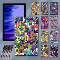 graffiti art series hard shell case cover for samsung galaxy tab a7 10 4 2020 t500 t505 tablet durable protective shell case
