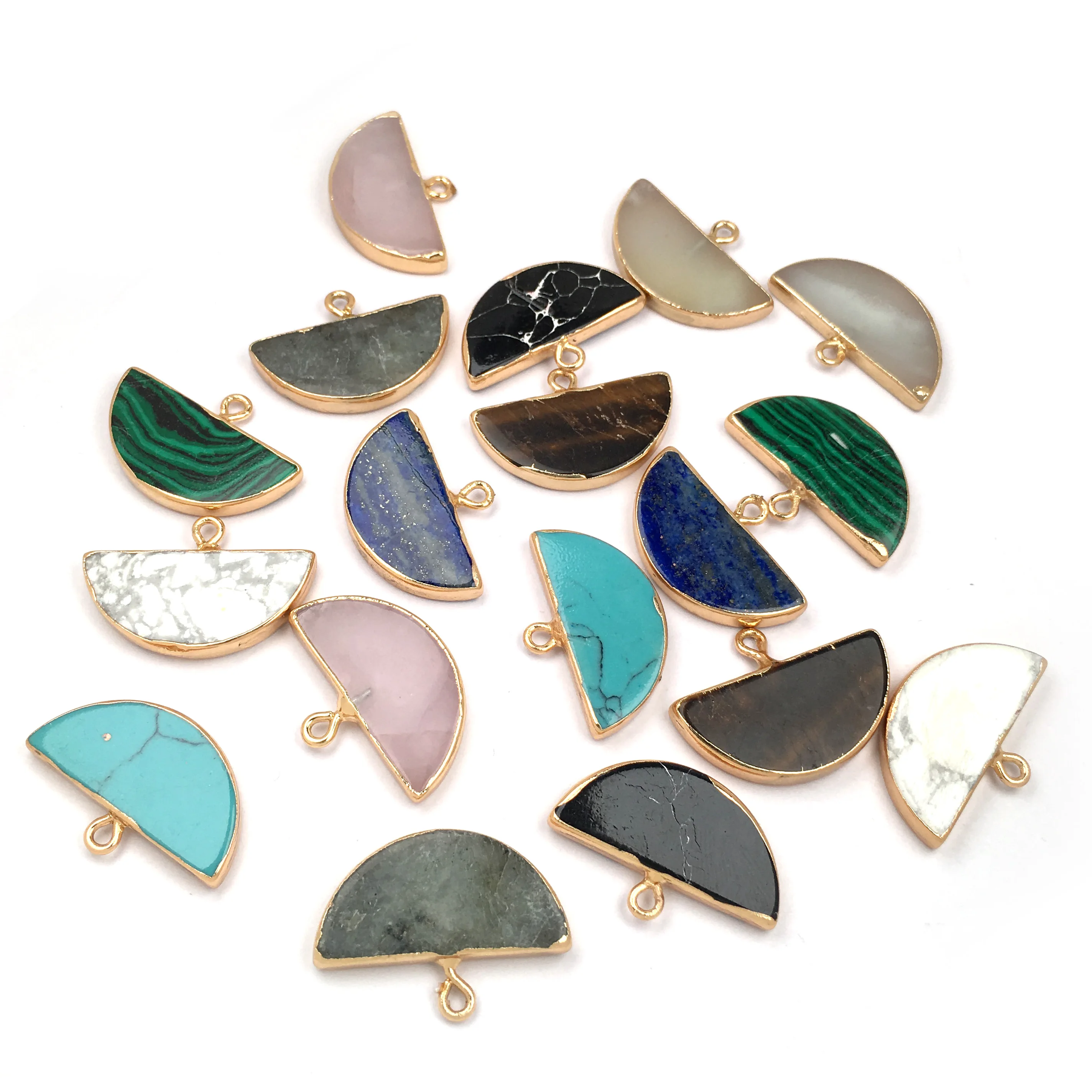 2020 подвески из натурального камня и ожерелье полукруглой формы Подвески для