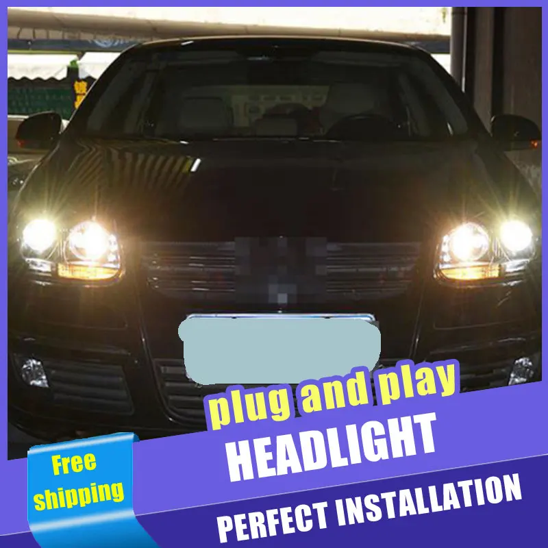 2 шт. автомобильный стиль светодиодный фары для vw Jetta 2006-2011 для Jetta головной фонарь светодиодный DRL объектив двойной луч H7 HID Xenon bi xenon объектив
