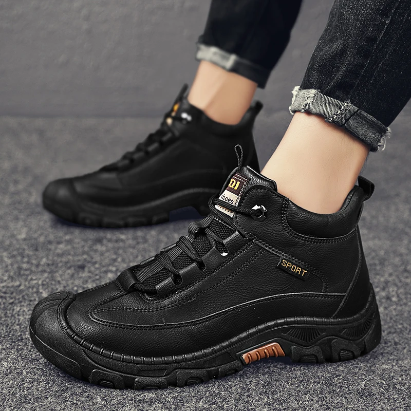 Зимние ботинки PUPUDA мужские модные кроссовки удобные зимние Мужская модная