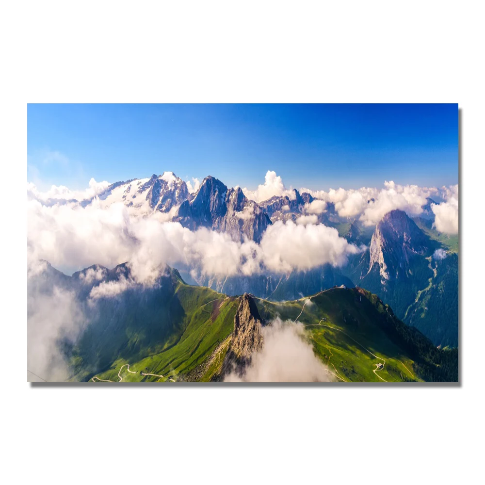 

Laeacco Landscape Canvas Painting Modern Mountain Cloud Posters And Prints Wall Art Picture Living Room Decoration Home Decor