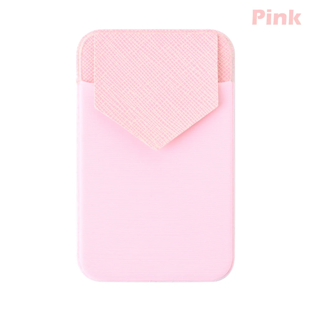 pink Универсальный мобильный телефон кошелек лайкра держатель для карт Для мужчин эластичные мобильный телефон кошелек Кредитная карта ID держатель для карт клейкий карман Стикеры чехол - Цвет: pink