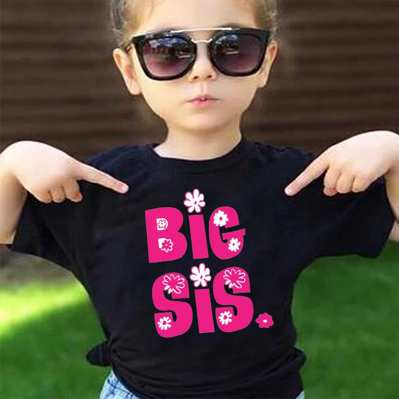 

Summer KIDS T-Shirts Baby Girls Clothes Kids Tshirt Big Sister Cartoon Print Children Tops Infant Toddler Girl Tops Tee Shirt