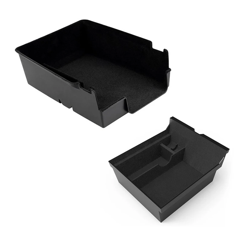 

Center Console Organizer Tray for 2021 Tesla Model 3 Y Accessories Flocking Front and Rear Armrest Storage Box, 2PCS