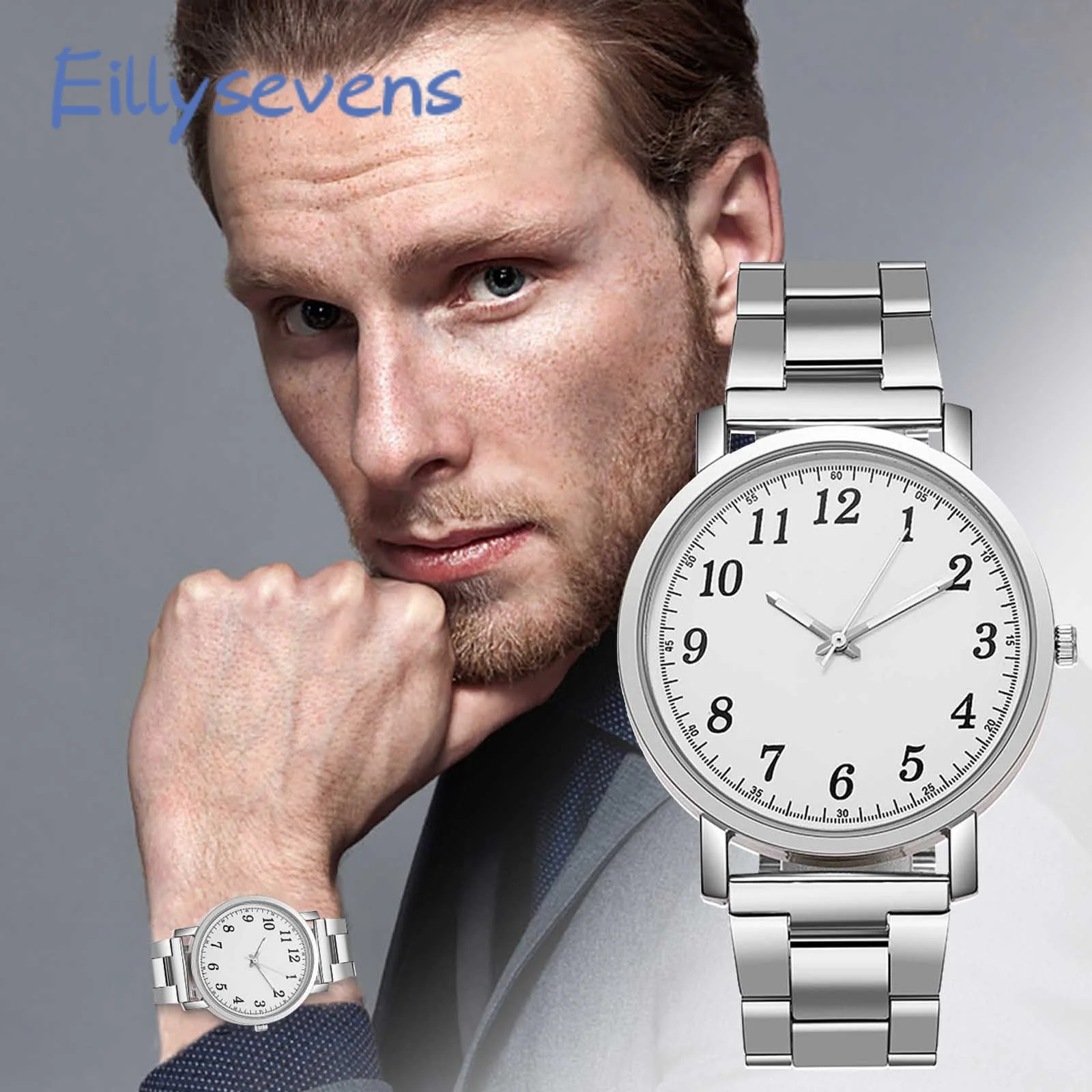 

Men Stainless Steel Strap Quartz Wristwatches Luxury Watch Men Designer Brand Famous Automatic Male Silver Watch Reloj Hombre