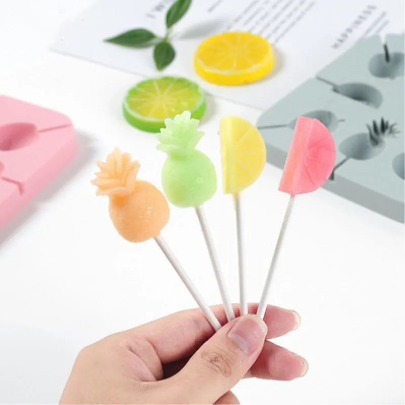 Силиконовая форма для леденцов JO LIFE с 20 шт. бумажных палочек животных фруктов