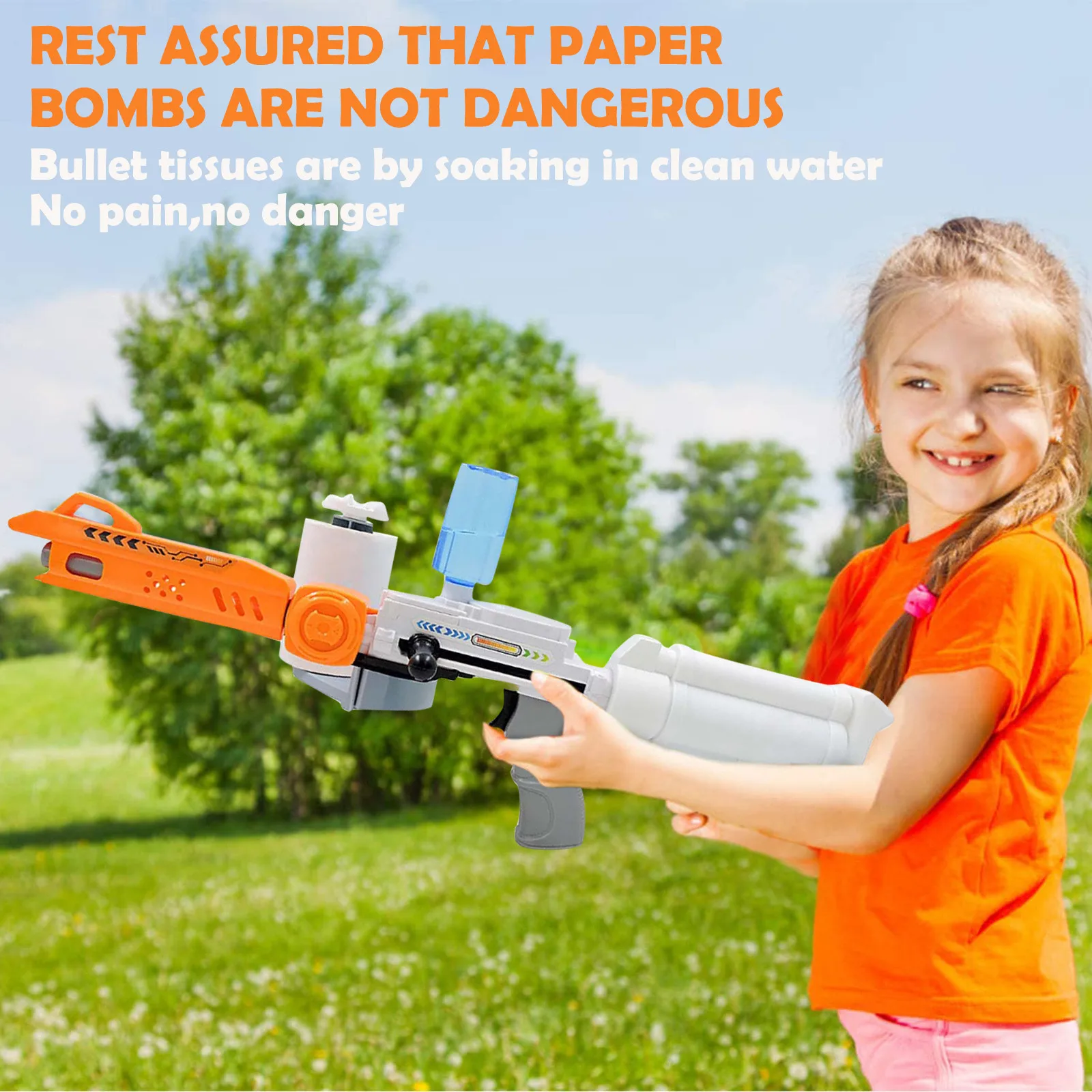 

Toilet Paper Launcher Toy Halloween Christmas Party Game Children Gifts Shooting Fast Wet Tissue Paper Shooting Toy High Quality