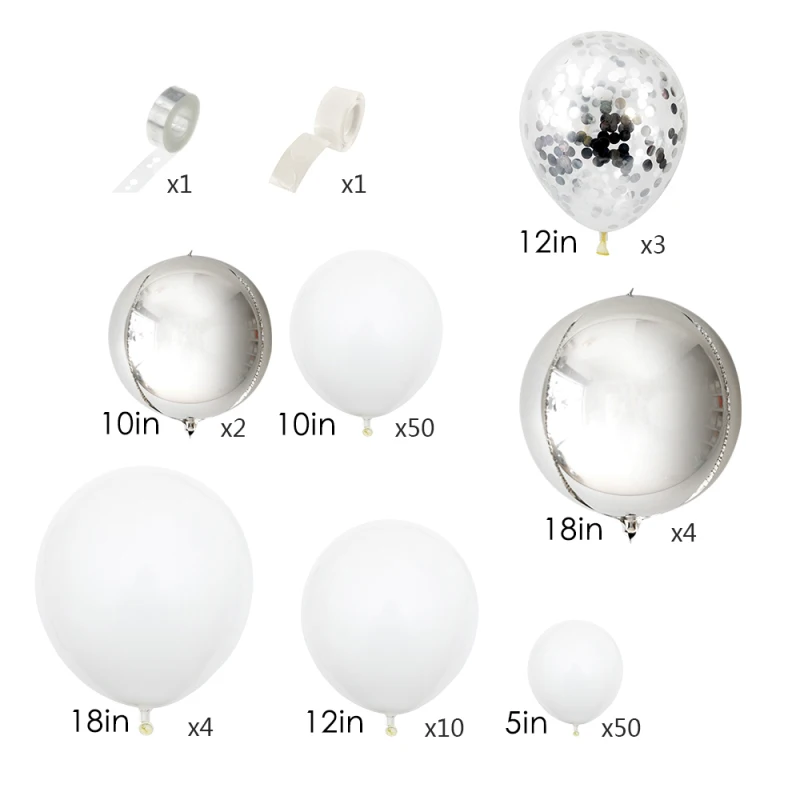 

107/125pcs Metal balloon Wedding Decoration Set Birthday Party Room Decor Anniversary Globals Balloon Arch chain