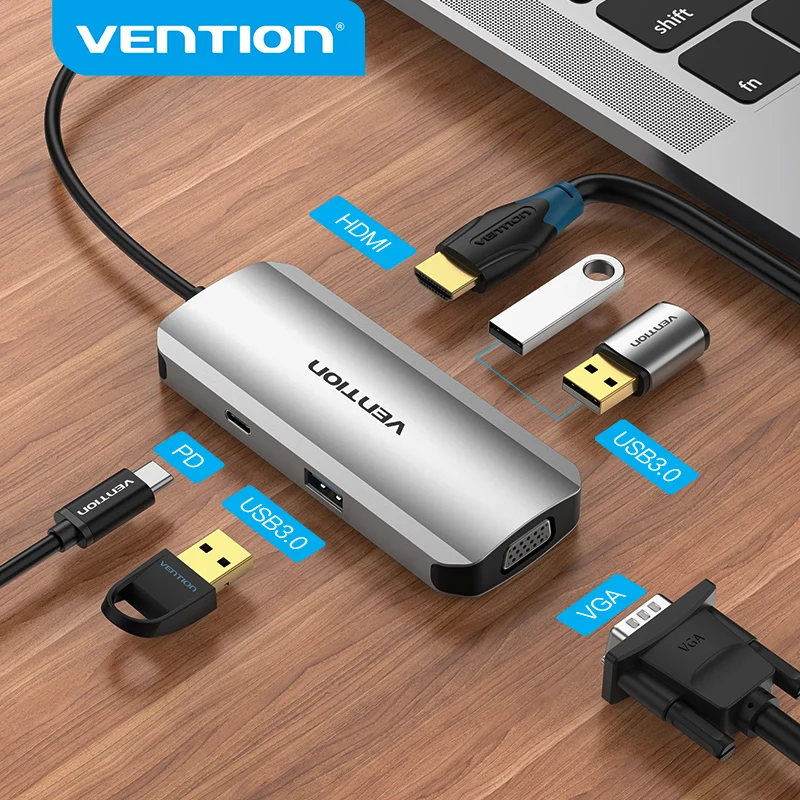 Vention Type C концентратор USB к HDMI 3 0 Thunderbolt адаптер для MacBook Samsung S10/9 Huawei Mate 30 P30 Pro