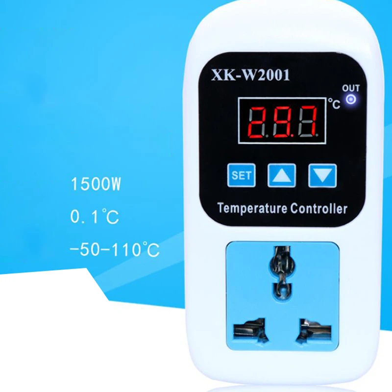 

EU Plug,XK-W2001 ligent Digital Display Temperature Control Electronic Temperature Controller Switch Adjustable