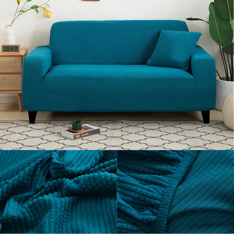 

15 Solid Color Thick Sofa Protector Jacquard Solid Printed Sofa Covers For Living Room Couch Cover Corner Sofa Slipcover L Shape