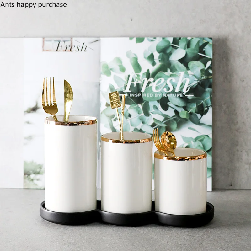 Золотая Трассировка керамическая корзина для палочек товары дома кухни