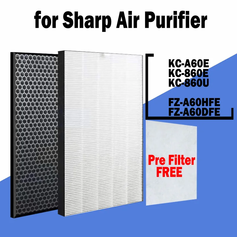 

FZ-A60HFE FZ-A60DFE FZ-A60MFE HEPA Filter Activated Carbon Filter for Sharp KC-A60E KC-860E KC-C150E KC-860U Air Purifier