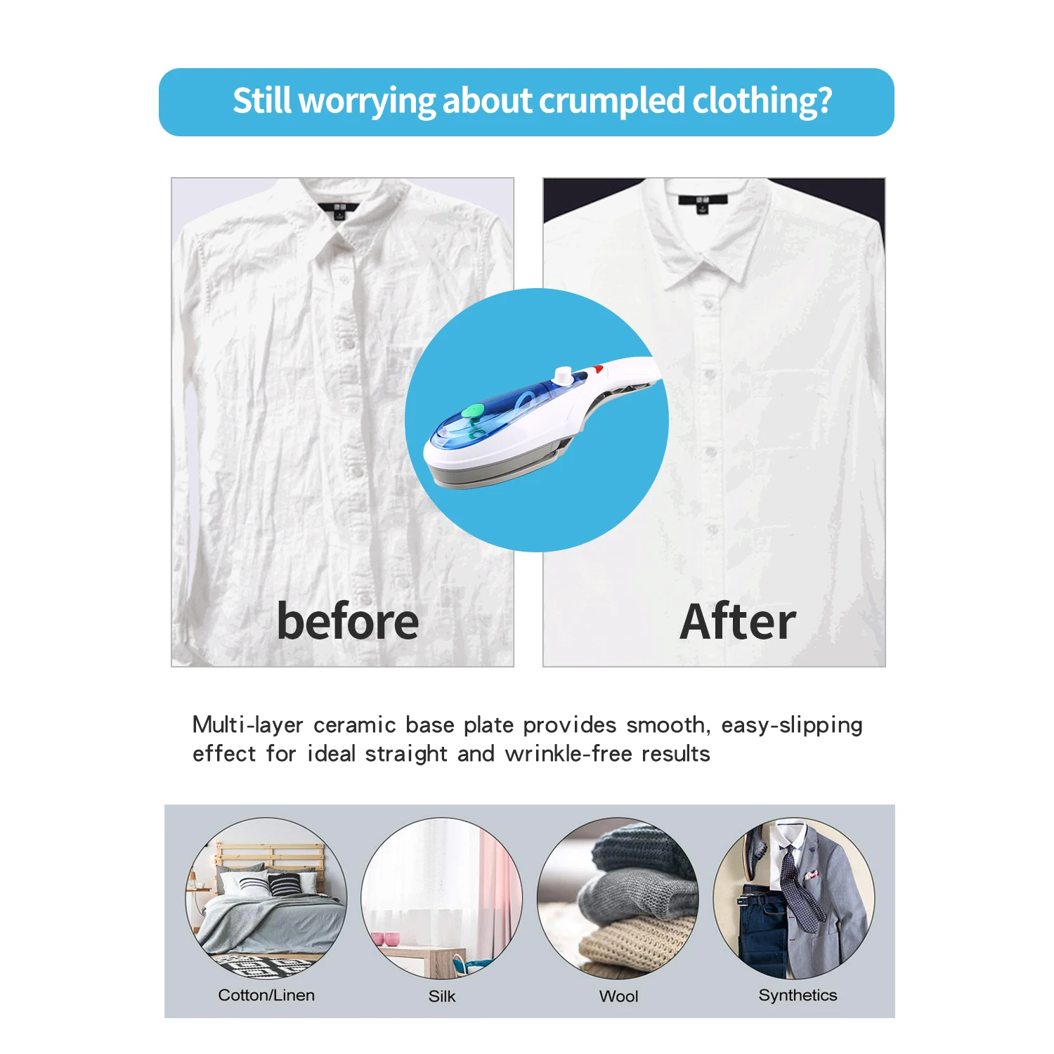 Отпариватель для одежды портативный ручной 1000 Вт | Бытовая техника